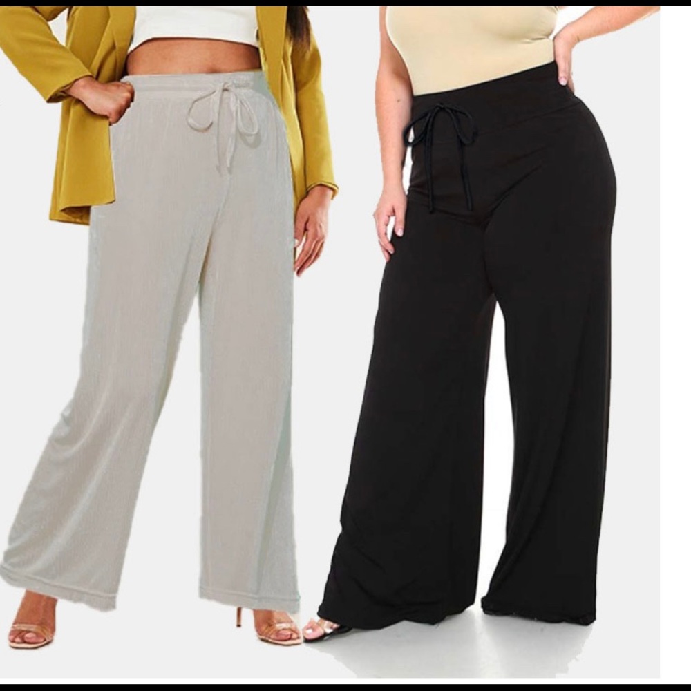 Wide leg plus size pants